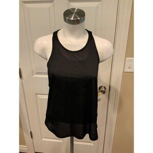 Lululemon Black Perforated Tank Top W/ Attached Sports Bra Tank Top, Size 6